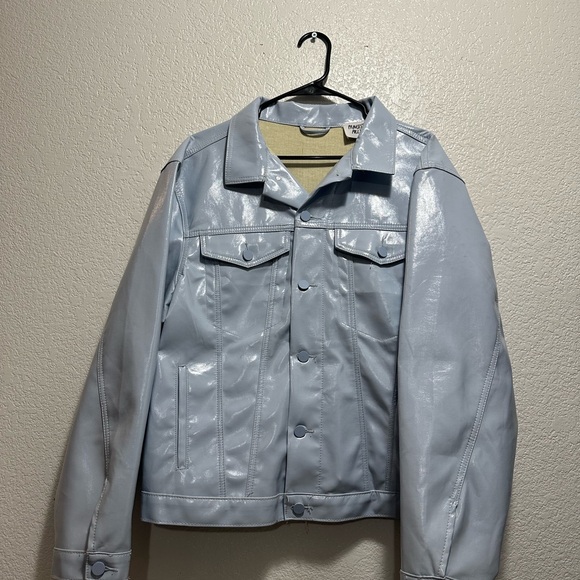 Vintage Princess Polly Silver Shiny Trucker Jacket - Picture 5 of 8